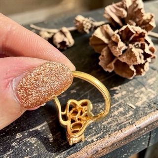 Anello argento placcato oro 70s occhi di tigre