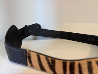 Juego 2 Cinturones Mujer Cuero Negro/animal print