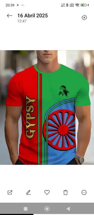 Camiseta Bandera Gitana XXXL