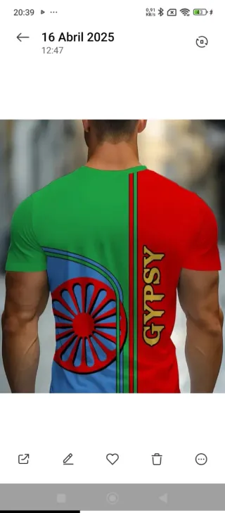 Camiseta Bandera Gitana XXXL