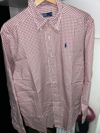 Camisa Polo Ralph Lauren cuadros roja y blanca