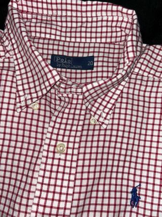 Camisa Polo Ralph Lauren cuadros roja y blanca