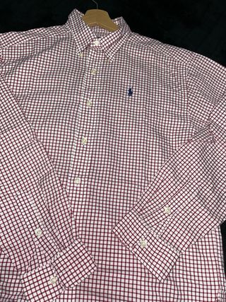 Camisa Polo Ralph Lauren cuadros roja y blanca