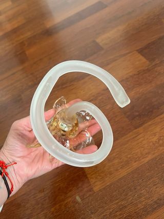 Fiore in vetro con stelo a spirale