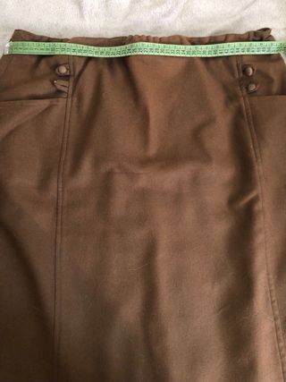 Falda marrón recta talla grande