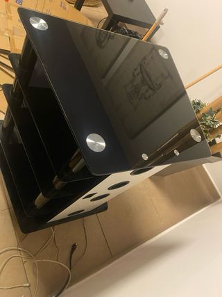 Mueble HIFI cristal negro 5 estantes