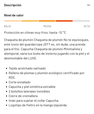 Chaqueta Jott Luxe Talla S Color Topo