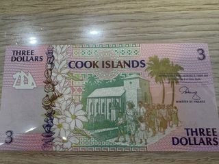 2 Banconote da 3 Dollari Isole Cook