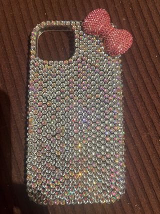 Funda iPhone 13 Brillante con Lazo Rosa