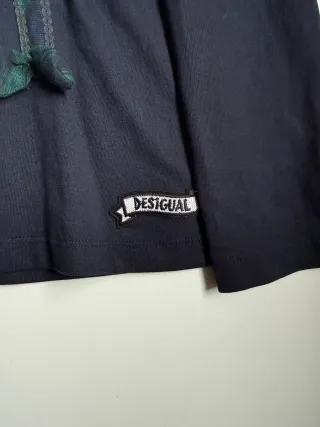 Desigual Girls Sequin Heart Long Sleeve Top 9-10 y