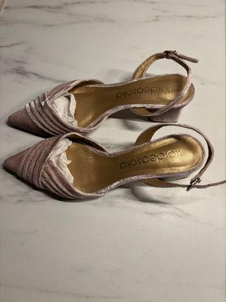 Zapatos Flordeasoka de terciopelo rosa palo nuevos