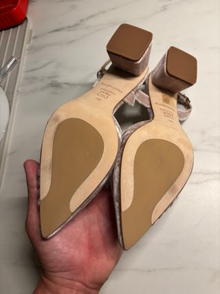 Zapatos Flordeasoka de terciopelo rosa palo nuevos