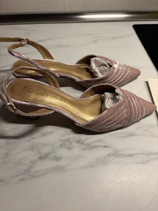 Zapatos Flordeasoka de terciopelo rosa palo nuevos