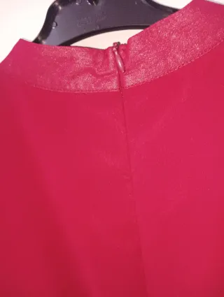 Vestido burdeos plisado Shein