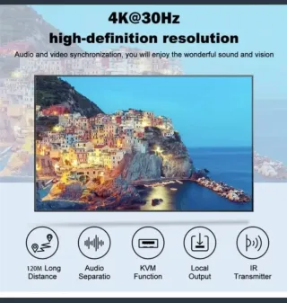 Extensor KVM 4K 120M HDMI USB