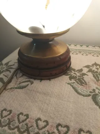 Coppia Lampade Vintage Sfera Vetro Murano