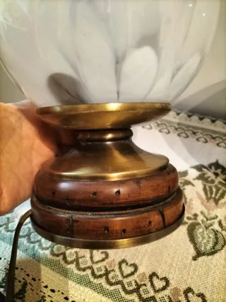 Coppia Lampade Vintage Sfera Vetro Murano