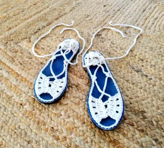 Sandalias Artesanales/ Hilo/ Algodón/ Sin Estrenar