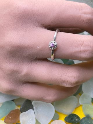 Anillo Plata Zafiro Rosa