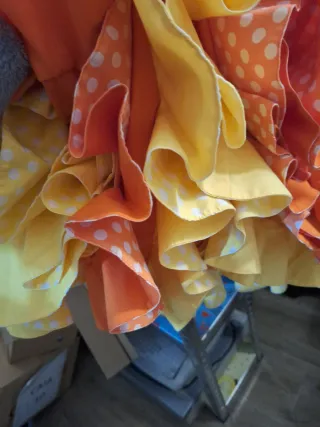 Vestido Flamenca Naranja y Amarillo