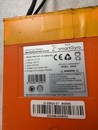 Batería Smartgyro 48V 12.5Ah