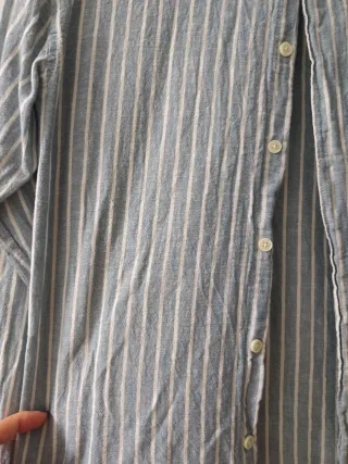 Camisa Zara Rayas Azul/Blanco 10 Años