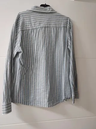 Camisa Zara Rayas Azul/Blanco 10 Años