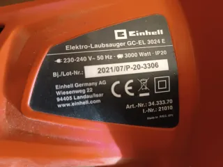 Soplador aspirador hojas Einhell 3000W