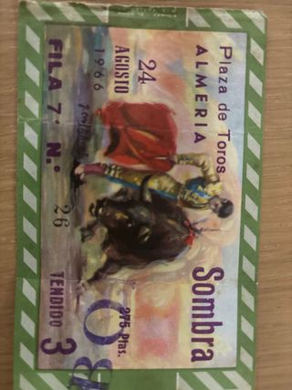 Entradas Plaza de Toros Almería 1966