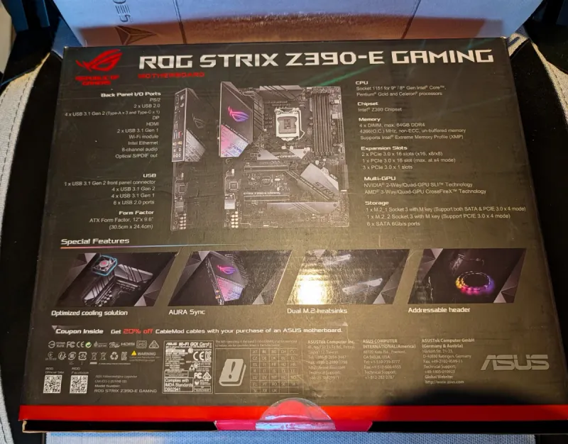 Placa Base ASUS ROG Strix Z390-E Gaming afbeelding 2