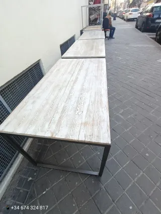 Mesa madera y metal 95€