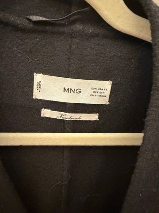 Abrigo Mango Lana Negro Talla XS