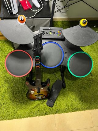 Batería y Guitarra Xbox 360 Guitar Hero