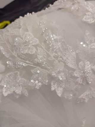 Velo de Novia Largo Encaje con pedreria