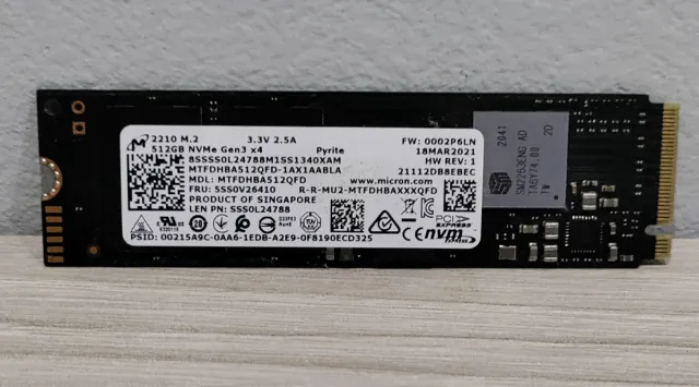 SSD Micron 512GB NVMe Gen3 M.2