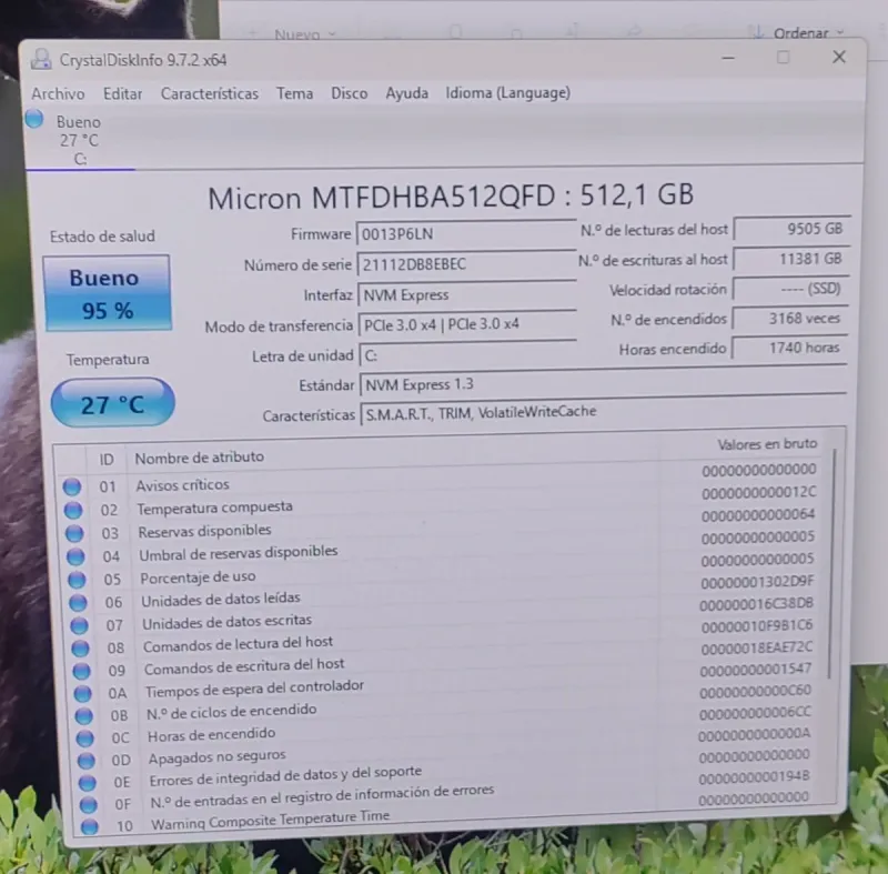 SSD Micron 512GB NVMe Gen3 M.2 afbeelding 2