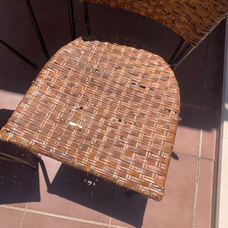 4 Sillas Mimbre y Metal