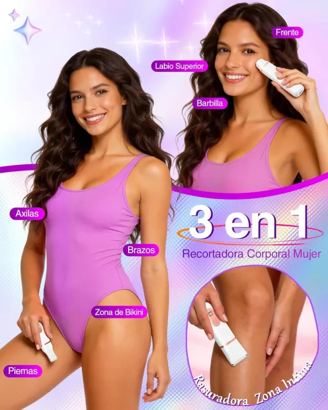 Recortadora Corporal Mujer Zona Íntima 3 en 1