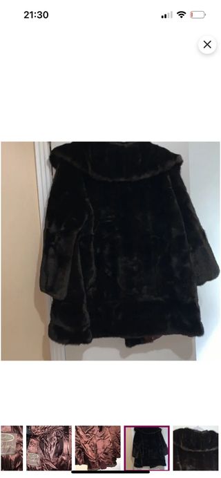 Abrigo Tissavel vintage piel sintética marrón