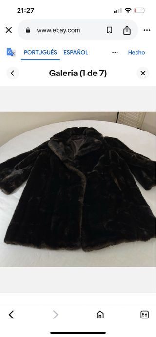 Abrigo Tissavel vintage piel sintética marrón