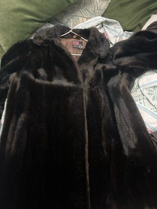 Abrigo Tissavel vintage piel sintética marrón