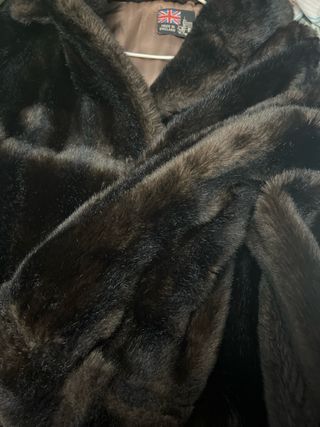 Abrigo Tissavel vintage piel sintética marrón