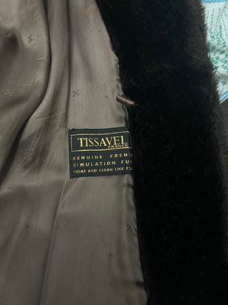 Abrigo Tissavel vintage piel sintética marrón