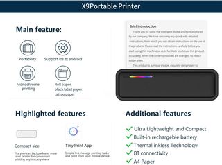 SIN ABRIR Impresora Tatuajes Térmica