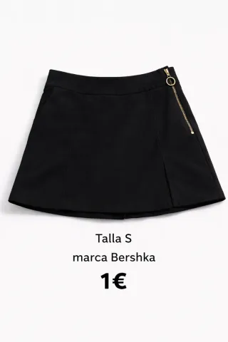 Falda negra Bershka talla S
