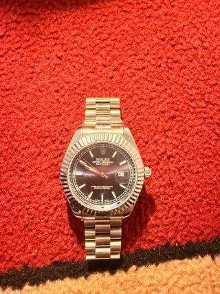 Reloj Rolex Azul y Plateado