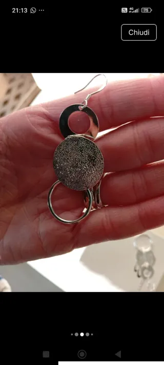 Orecchini Pendenti Boho Argento Nuovi