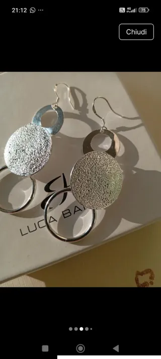 Orecchini Pendenti Boho Argento Nuovi