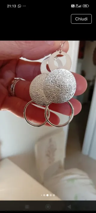 Orecchini Pendenti Boho Argento Nuovi