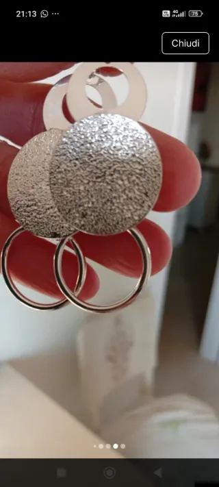 Orecchini Pendenti Boho Argento Nuovi